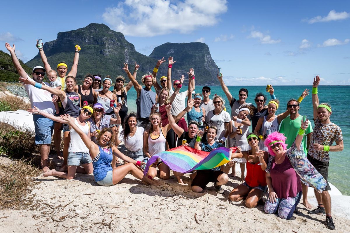 Pinetrees staff on their PM break, Lord Howe Island