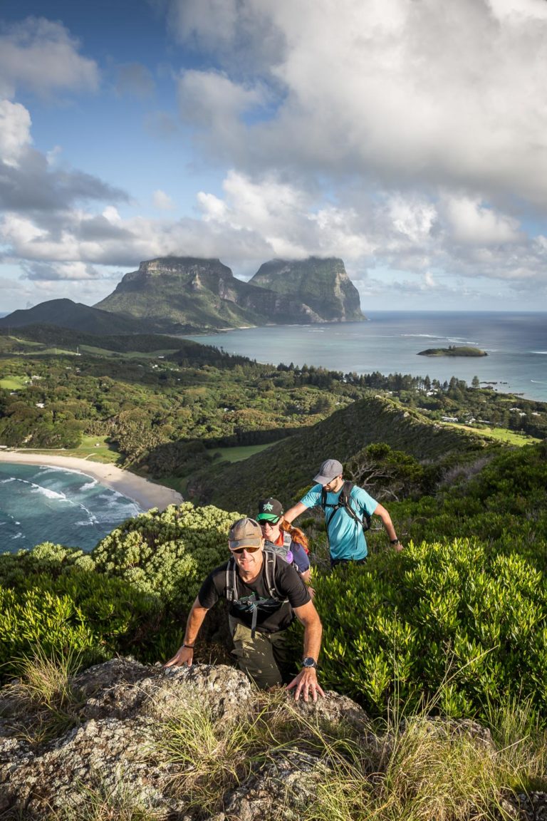 Climbing in the northern hills, Lord Howe Island