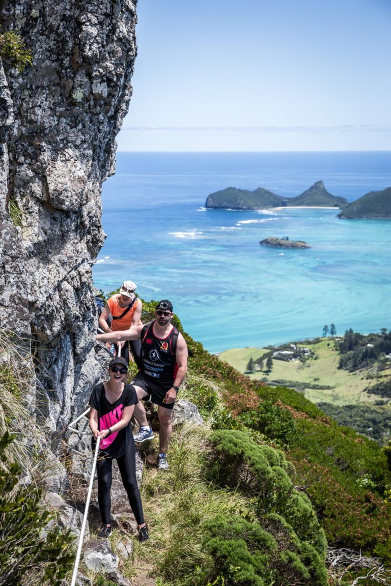 Climbing to Goat House, Lord Howe Island