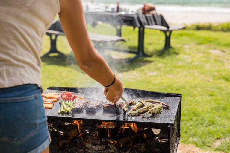 The iconic wood-fired BBQ at Neds Beach, Lord Howe Island