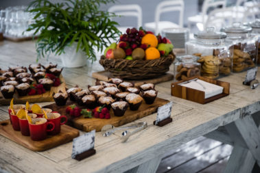 Afternoon tea spread on the Pinetrees verandah, Lord Howe Island
