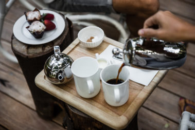 Mecca coffee, muffins and fresh strawberries, Lord Howe Island