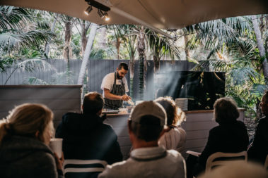 Executive Chef, Al Nicolson, teaching his weekly cooking class, Lord Howe Island