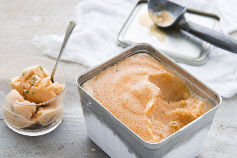 Blood orange, campari and mint sorbet, Lord Howe Island
