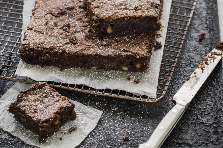 Chocolate, macadamia and prune brownies, Lord Howe Island
