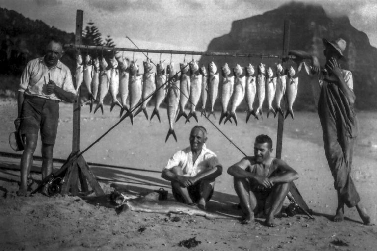A good catch of kingfish in the 1920s, Lord Howe Island