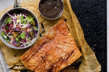 Roast pork belly with tamarind caramel, Lord Howe Island