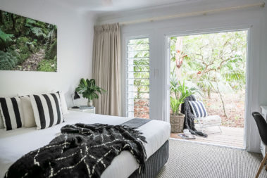 Sallywood Suite bedroom and deck, Lord Howe Island