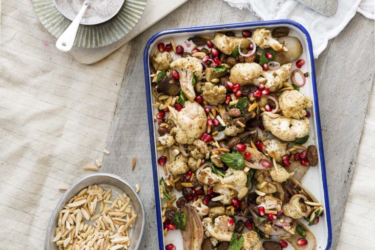 Spiced cauliflower with almonds, sultanas and mint, Lord Howe Island