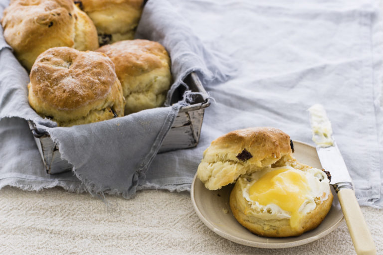Sultana and apple scones with lemon curd, Lord Howe Island