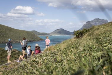 Family adventure above North Bay, Lord Howe Island