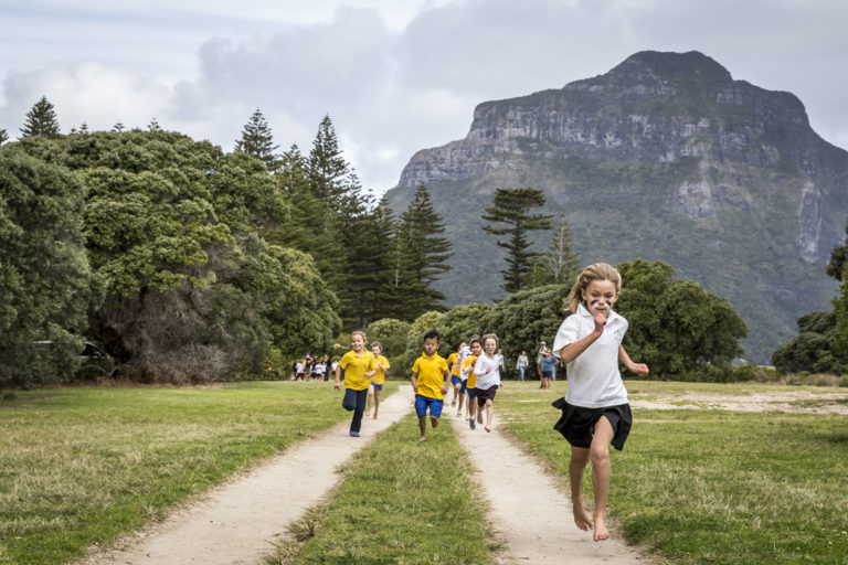 Pixie in the school cross country race, Lord Howe Island