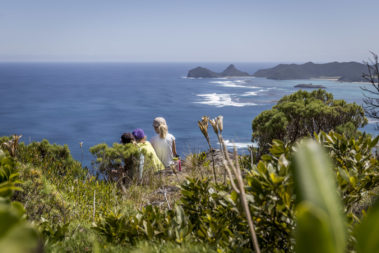 The girls enjoying the view from Above the Cross, Lord Howe Island