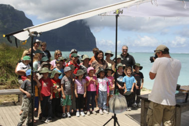The school kids visit Karen Martini with Better Homes and Gardens, Lord Howe Island