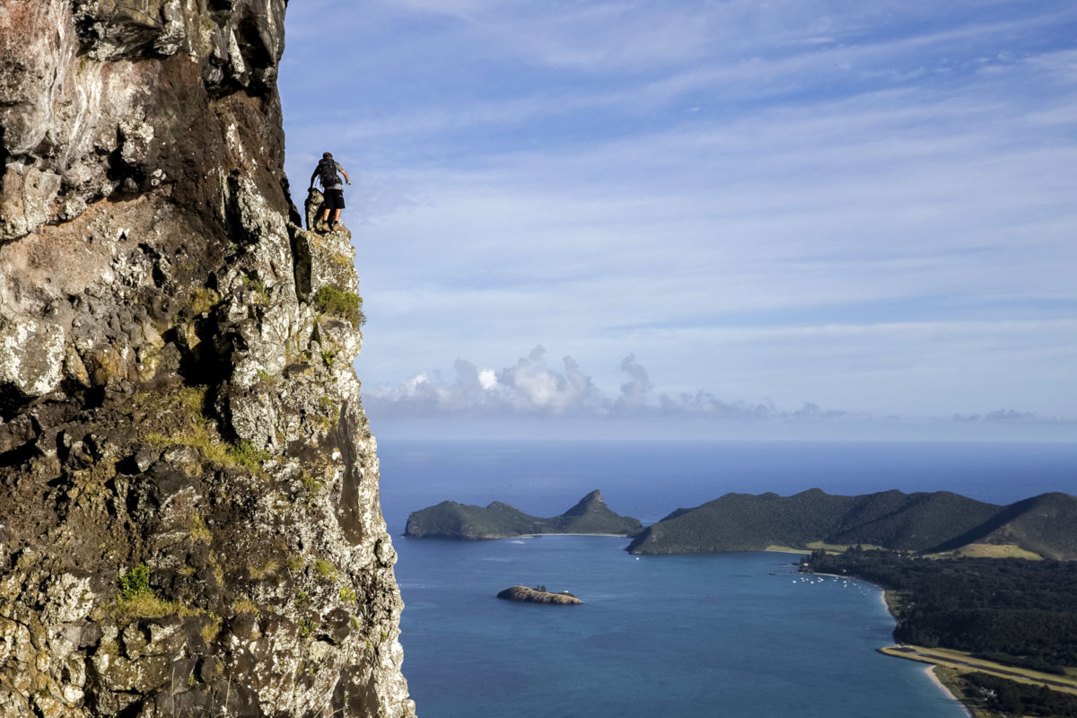 Scrambling around near Goat House, Lord Howe Island