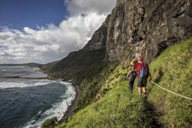 Walking the Lower Road on the cliffs of Mt Lidgbird, Lord Howe Island