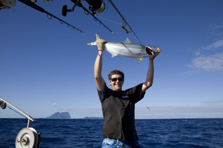 Chef, Al Nicolson, is happy with his kingfish, Lord Howe Island