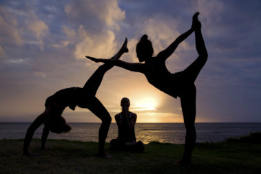 Sunset yoga, Lord Howe Island