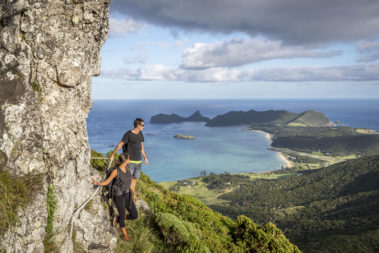 Climbing to Goat House, Lord Howe Island