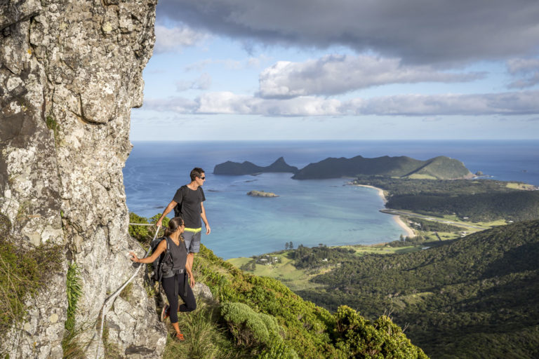 Climbing to Goat House, Lord Howe Island