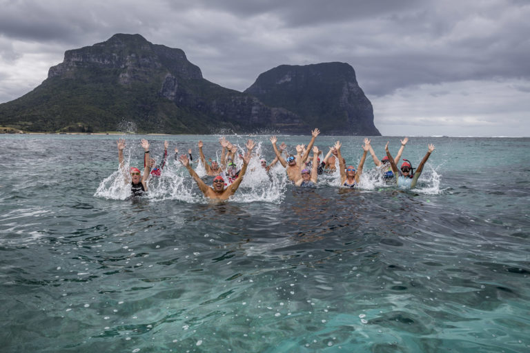 Ocean swimmers in the Lord Howe Lagoon