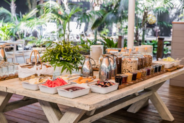 The first-course breakfast spread, Lord Howe Island
