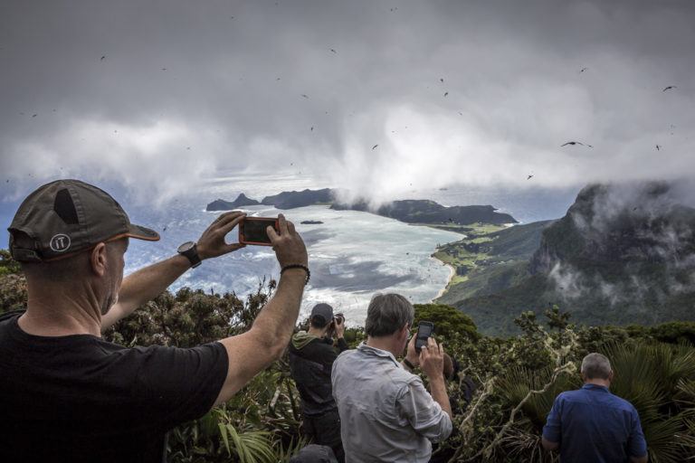 Dramatic clouds and Providence petrels from the summit of Mt Gower, Lord Howe Island