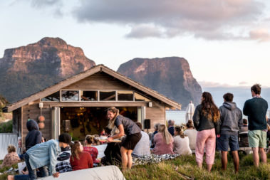 Sunset canapes at the boatshed, Lord Howe Island