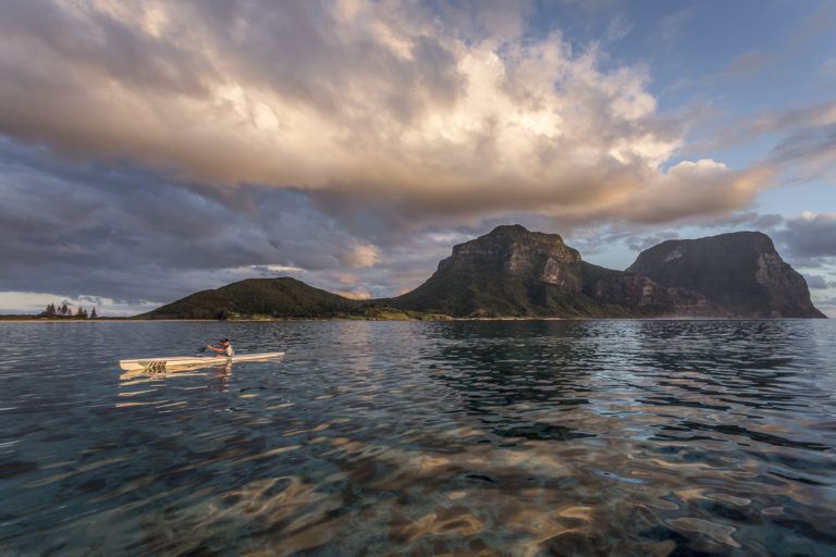 Sunset kayaking on the Lord Howe Lagoon