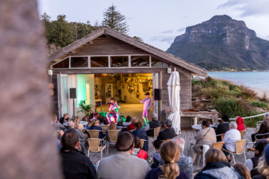 Roots musician, Juzzie Smith, at the boatshed, Lord Howe Island