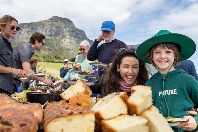 Happy eaters at Lovers Bay, Lord Howe Island