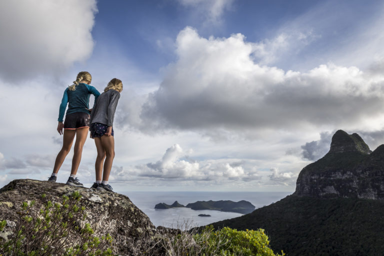 Elsie and Pixie on the North Ridge of Mt Gower, Lord Howe Island