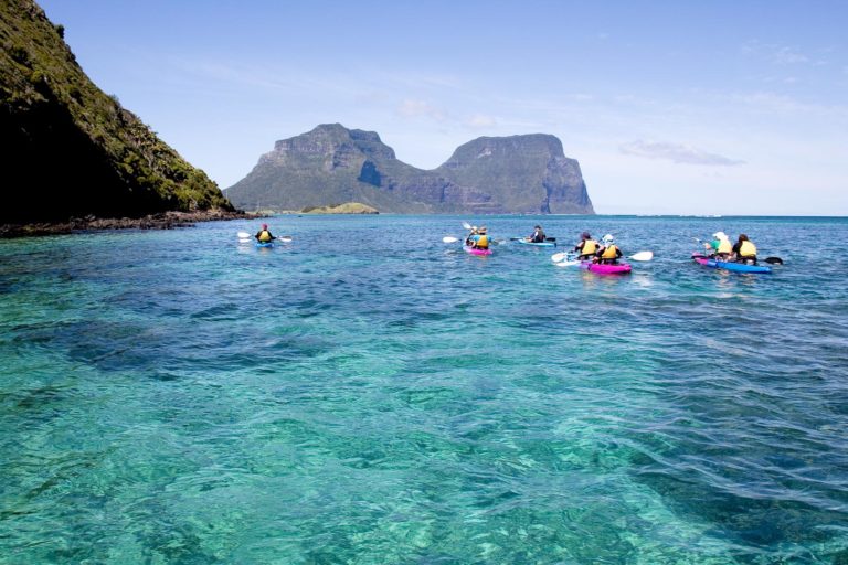 Kayaking from North Bay to Lagoon Beach, Lord Howe Island