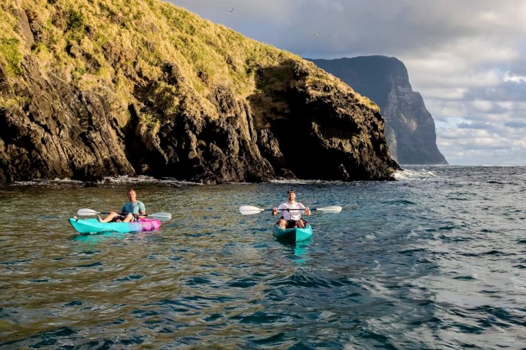 Paddling around Rabbit Island before sunset, Lord Howe Island