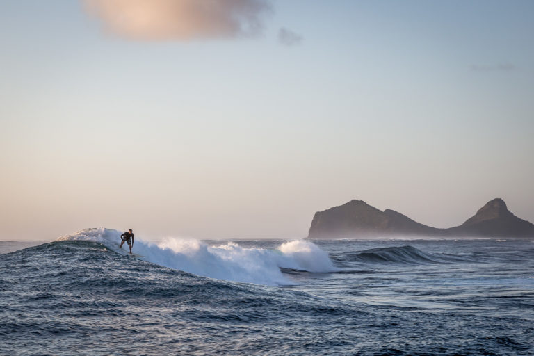 Trevor Hendy surfing at South Reef, Lord Howe Island