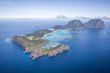 Lord Howe Island from the air on a perfect day