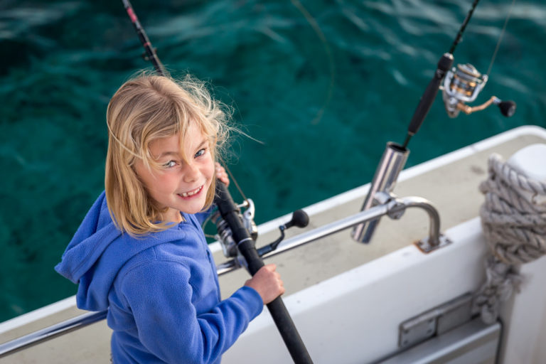 Pixie fishing for trevally off the MV Lulawai, Lord Howe Island