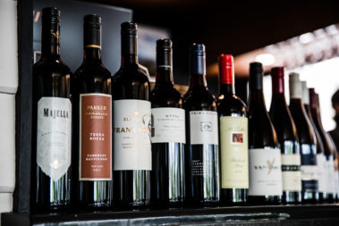 Red wine selection at Pinetrees, Lord Howe Island