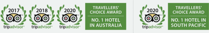 TripAdvisor Travellers' Choice Award 2020 - No.1 Hotel in Australia